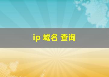 ip 域名 查询